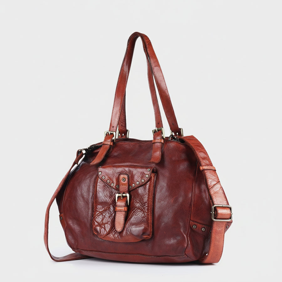 Spaghetti W. Swc126Cg Tote Vintage Handmade Drum Dyed Genuine European by Hilason – Cowboy and equestrian accessories