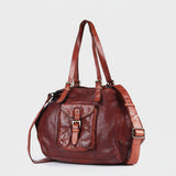 Spaghetti Western Swc126Cg Tote Vintage Handmade Drum Dyed Genuine European Cowhide Leather Women Bag Western Handbag Purse