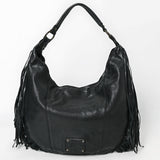 Spaghetti Western Swc127Blk Hobo Vintage Handmade Drum Dyed Genuine European Cowhide Leather Women Bag Western Handbag Purse