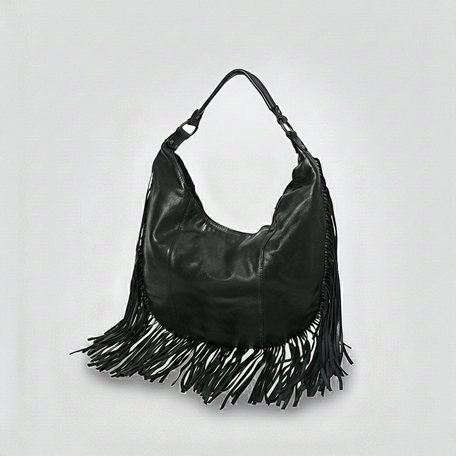 Spaghetti W. Swc127Blk Hobo Vintage Handmade Drum Dyed Genuine by Hilason – Cowboy and equestrian accessories