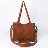 Spaghetti Western Swc133Tan Tote Vintage Handmade Drum Dyed Genuine European Cowhide Leather Women Bag Western Handbag Purse