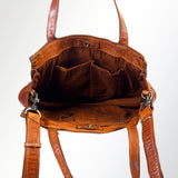 Spaghetti Western Swc133Tan Tote Vintage Handmade Drum Dyed Genuine European Cowhide Leather Women Bag Western Handbag Purse