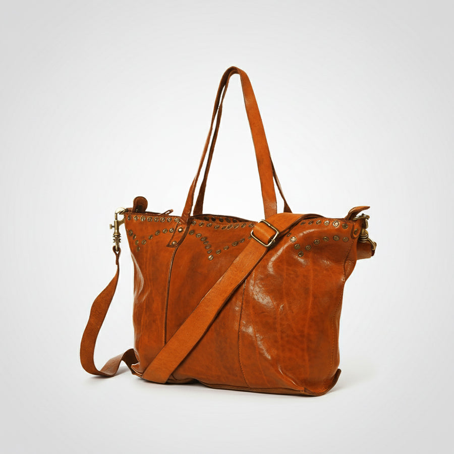 Spaghetti W. Swc135Acg Tote Vintage Handmade Drum Dyed Genuine by Hilason – Cowboy and equestrian accessories