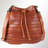 Spaghetti Western Swc138Btan Hobo Vintage Handmade Drum Dyed Genuine European Cowhide Leather Women Bag Western Handbag Purse