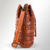 Spaghetti Western Swc138Btan Bucket Vintage Handmade Drum Dyed Genuine European Cowhide Leather Women Bag Western Handbag Purse