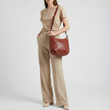 Spaghetti Western Swc140Cg Hobo Vintage Handmade Drum Dyed Genuine European Cowhide Leather Women Bag Western Handbag Purse