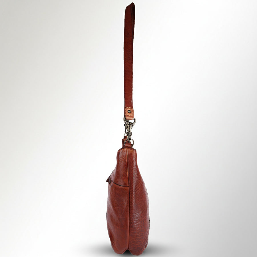Spaghetti Western Swc140Cg Hobo Vintage Handmade Drum Dyed Genuine European Cowhide Leather Women Bag Western Handbag Purse