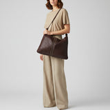 Spaghetti Western Swc141Brn Hobo Vintage Handmade Drum Dyed Genuine European Cowhide Leather Women Bag Western Handbag Purse