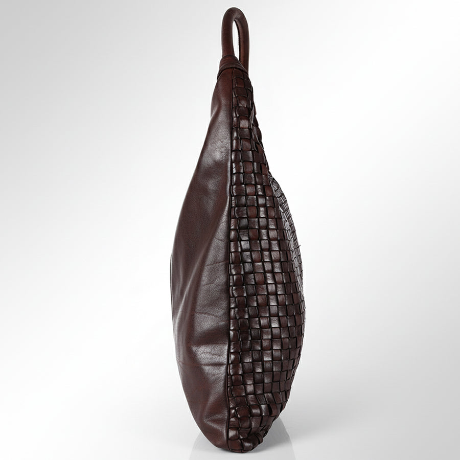 Spaghetti Western Swc141Brn Hobo Vintage Handmade Drum Dyed Genuine European Cowhide Leather Women Bag Western Handbag Purse