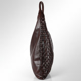 Spaghetti Western Swc141Brn Hobo Vintage Handmade Drum Dyed Genuine European Cowhide Leather Women Bag Western Handbag Purse