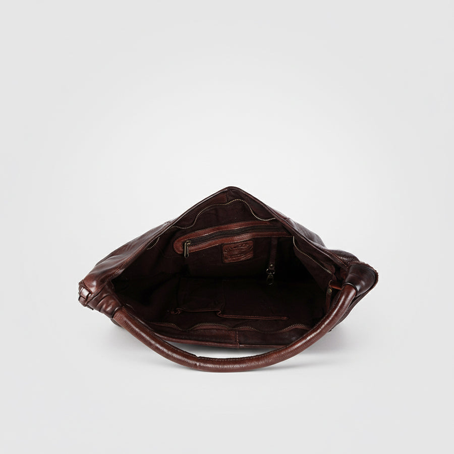 Spaghetti Western Swc141Brn Hobo Vintage Handmade Drum Dyed Genuine European Cowhide Leather Women Bag Western Handbag Purse