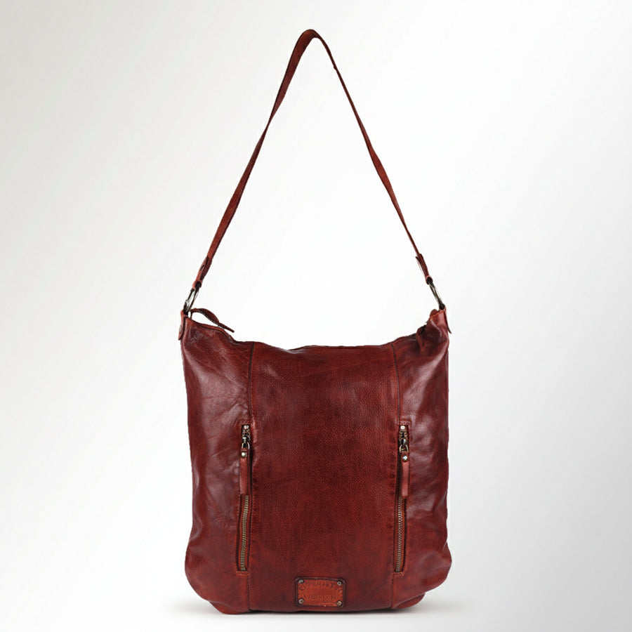 Spaghetti Western Swc142Acg Hobo Vintage Handmade Drum Dyed Genuine European Cowhide Leather Women Bag Western Handbag Purse