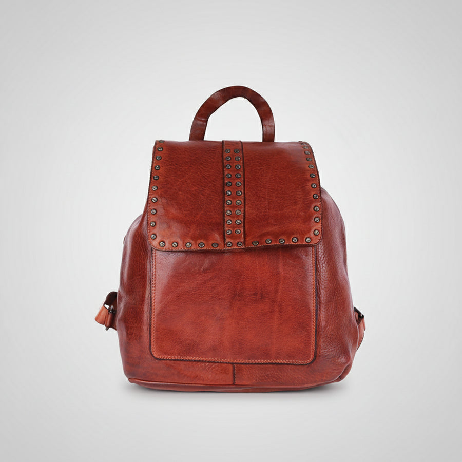 Spaghetti Western Swc145Acg Backpack Vintage Handmade Drum Dyed Genuine European Cowhide Leather Women Bag Western Handbag Purse