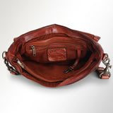 Spaghetti Western Swc151Cg Envelope Vintage Handmade Drum Dyed Genuine European Cowhide Leather Women Bag Western Handbag Purse