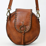 Spaghetti Western Swc152Cg Canteen Vintage Handmade Drum Dyed Genuine European Cowhide Leather Women Bag Western Handbag Purse