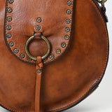 Spaghetti Western Swc152Cg Canteen Vintage Handmade Drum Dyed Genuine European Cowhide Leather Women Bag Western Handbag Purse