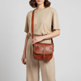 Spaghetti Western Swc155Tan Envelope Vintage Handmade Drum Dyed Genuine European Cowhide Leather Women Bag Western Handbag Purse