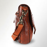 Spaghetti Western Swc155Tan Envelope Vintage Handmade Drum Dyed Genuine European Cowhide Leather Women Bag Western Handbag Purse