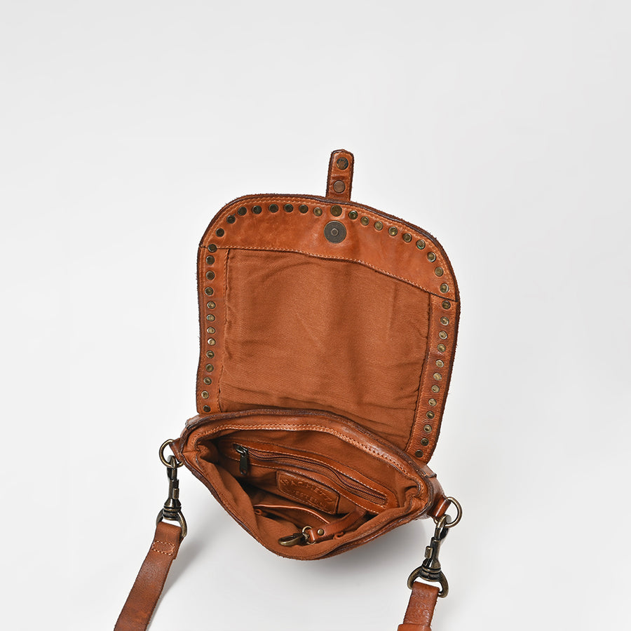 Spaghetti Western Swc155Tan Envelope Vintage Handmade Drum Dyed Genuine European Cowhide Leather Women Bag Western Handbag Purse