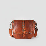 Spaghetti Western Swc155Tan Envelope Vintage Handmade Drum Dyed Genuine European Cowhide Leather Women Bag Western Handbag Purse