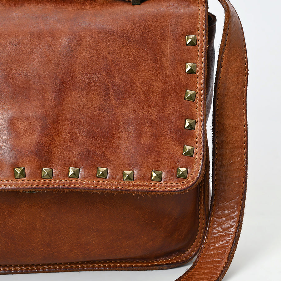 Spaghetti Western Swc163Cg Envelope Vintage Handmade Drum Dyed Genuine European Cowhide Leather Women Bag Western Handbag Purse