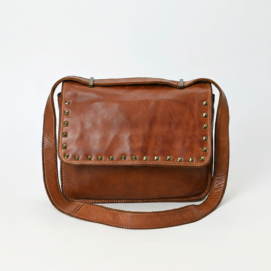 Spaghetti Western Swc163Cg Envelope Vintage Handmade Drum Dyed Genuine European Cowhide Leather Women Bag Western Handbag Purse