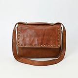 Spaghetti Western Swc163Cg Envelope Vintage Handmade Drum Dyed Genuine European Cowhide Leather Women Bag Western Handbag Purse