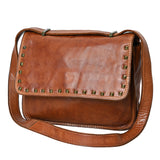 Spaghetti Western Swc163Cg Envelope Vintage Handmade Drum Dyed Genuine European Cowhide Leather Women Bag Western Handbag Purse