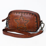 Spaghetti Western Swc166Cg Small Crossbody Vintage Handmade Drum Dyed Genuine European Cowhide Leather Women Bag Western Handbag Purse