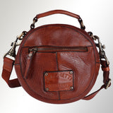 Spaghetti Western Swc168Cg Canteen Vintage Handmade Drum Dyed Genuine European Cowhide Leather Women Bag Western Handbag Purse