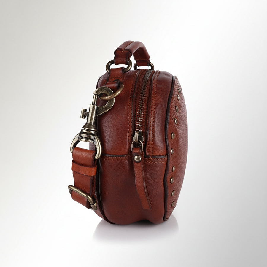 Spaghetti Western Swc168Cg Canteen Vintage Handmade Drum Dyed Genuine European Cowhide Leather Women Bag Western Handbag Purse