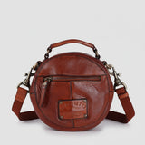 Spaghetti Western Swc168Cg Canteen Vintage Handmade Drum Dyed Genuine European Cowhide Leather Women Bag Western Handbag Purse