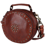 Spaghetti Western Swc168Cg Canteen Vintage Handmade Drum Dyed Genuine European Cowhide Leather Women Bag Western Handbag Purse