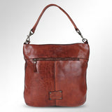 Spaghetti Western Swc175Cg Hobo Vintage Handmade Drum Dyed Genuine European Cowhide Leather Women Bag Western Handbag Purse