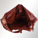 Spaghetti Western Swc176Cg Hobo Vintage Handmade Drum Dyed Genuine European Cowhide Leather Women Bag Western Handbag Purse