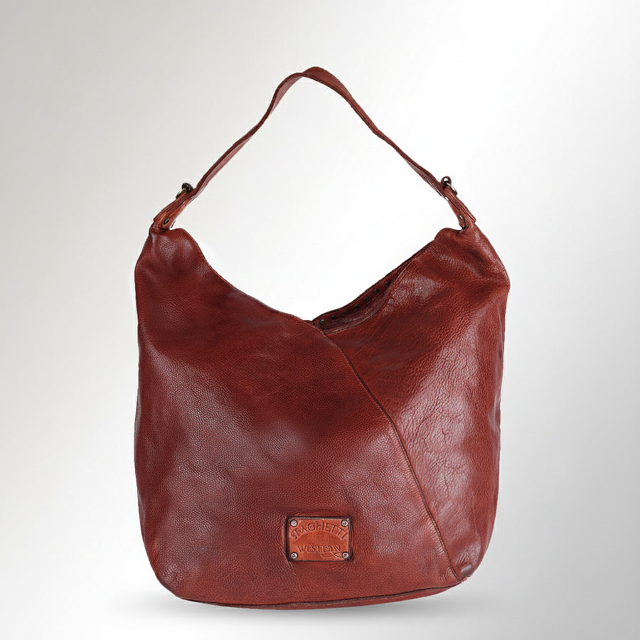 Spaghetti Western Swc176Cg Hobo Vintage Handmade Drum Dyed Genuine European Cowhide Leather Women Bag Western Handbag Purse