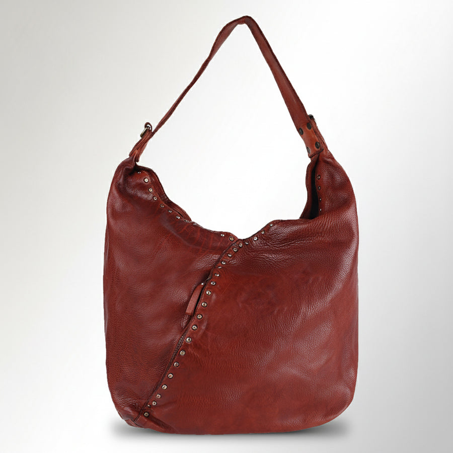 Spaghetti Western Swc176Cg Hobo Vintage Handmade Drum Dyed Genuine European Cowhide Leather Women Bag Western Handbag Purse