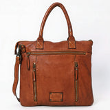 Spaghetti Western Swc179Cg Tote Vintage Handmade Drum Dyed Genuine European Cowhide Leather Women Bag Western Handbag Purse