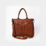 Spaghetti Western Swc179Cg Tote Vintage Handmade Drum Dyed Genuine European Cowhide Leather Women Bag Western Handbag Purse