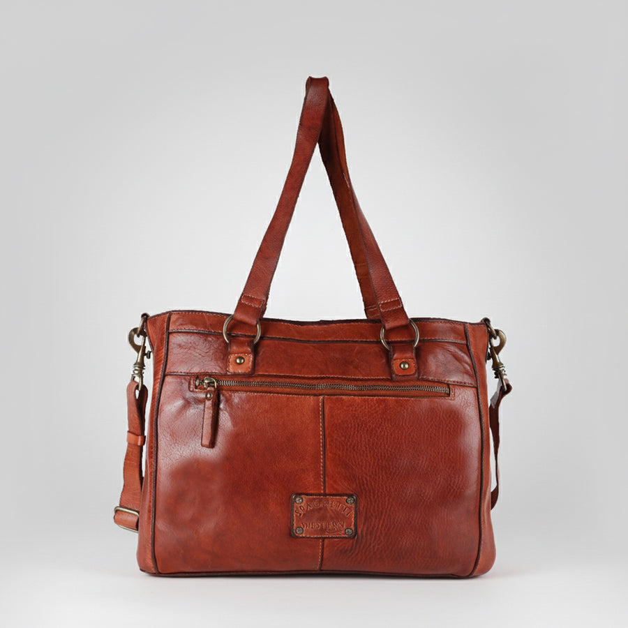 Spaghetti Western Swc181Cg Tote Vintage Handmade Drum Dyed Genuine European Cowhide Leather Women Bag Western Handbag Purse