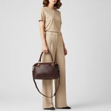 Spaghetti Western Swc182Brn Tote Vintage Handmade Drum Dyed Genuine European Cowhide Leather Women Bag Western Handbag Purse