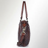 Spaghetti Western Swc182Brn Tote Vintage Handmade Drum Dyed Genuine European Cowhide Leather Women Bag Western Handbag Purse