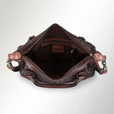 Spaghetti Western Swc182Brn Tote Vintage Handmade Drum Dyed Genuine European Cowhide Leather Women Bag Western Handbag Purse
