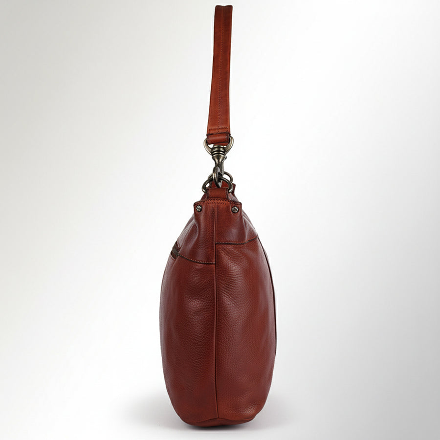 Spaghetti Western Swc183Cg Hobo Vintage Handmade Drum Dyed Genuine European Cowhide Leather Women Bag Western Handbag Purse