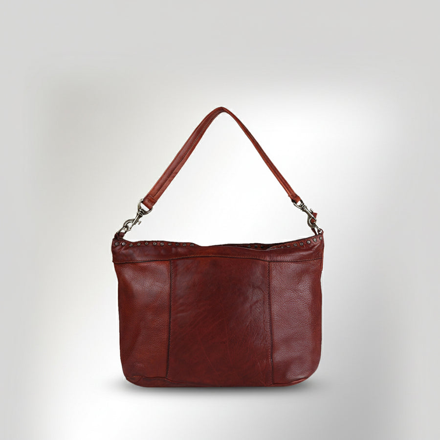 Spaghetti Western Swc183Cg Hobo Vintage Handmade Drum Dyed Genuine European Cowhide Leather Women Bag Western Handbag Purse