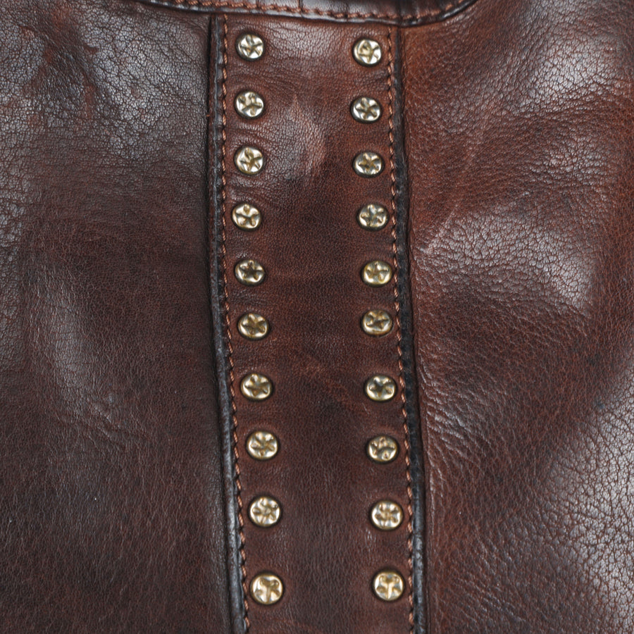 Spaghetti Western Swc184Tan Hobo Vintage Handmade Drum Dyed Genuine European Cowhide Leather Women Bag Western Handbag Purse