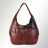 Spaghetti Western Swc184Tan Hobo Vintage Handmade Drum Dyed Genuine European Cowhide Leather Women Bag Western Handbag Purse