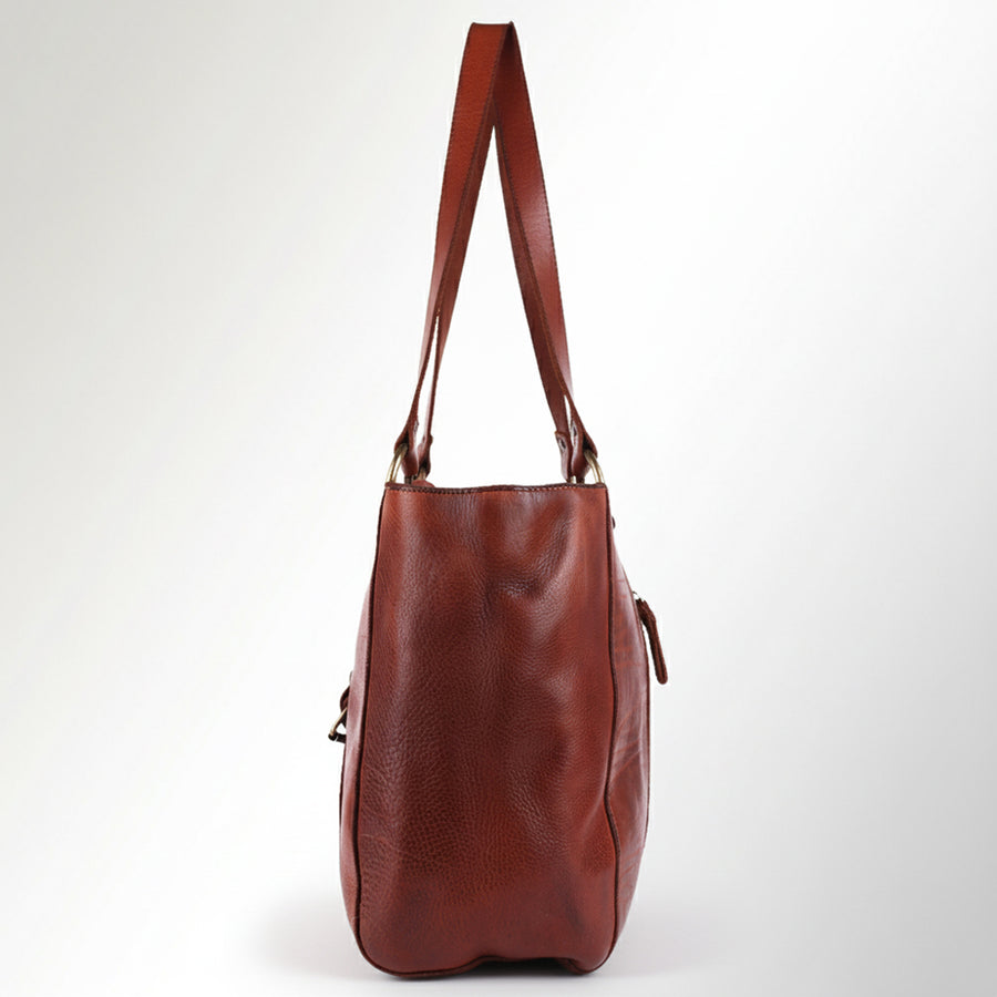 Spaghetti Western Swc186Cg Tote Vintage Handmade Drum Dyed Genuine European Cowhide Leather Women Bag Western Handbag Purse