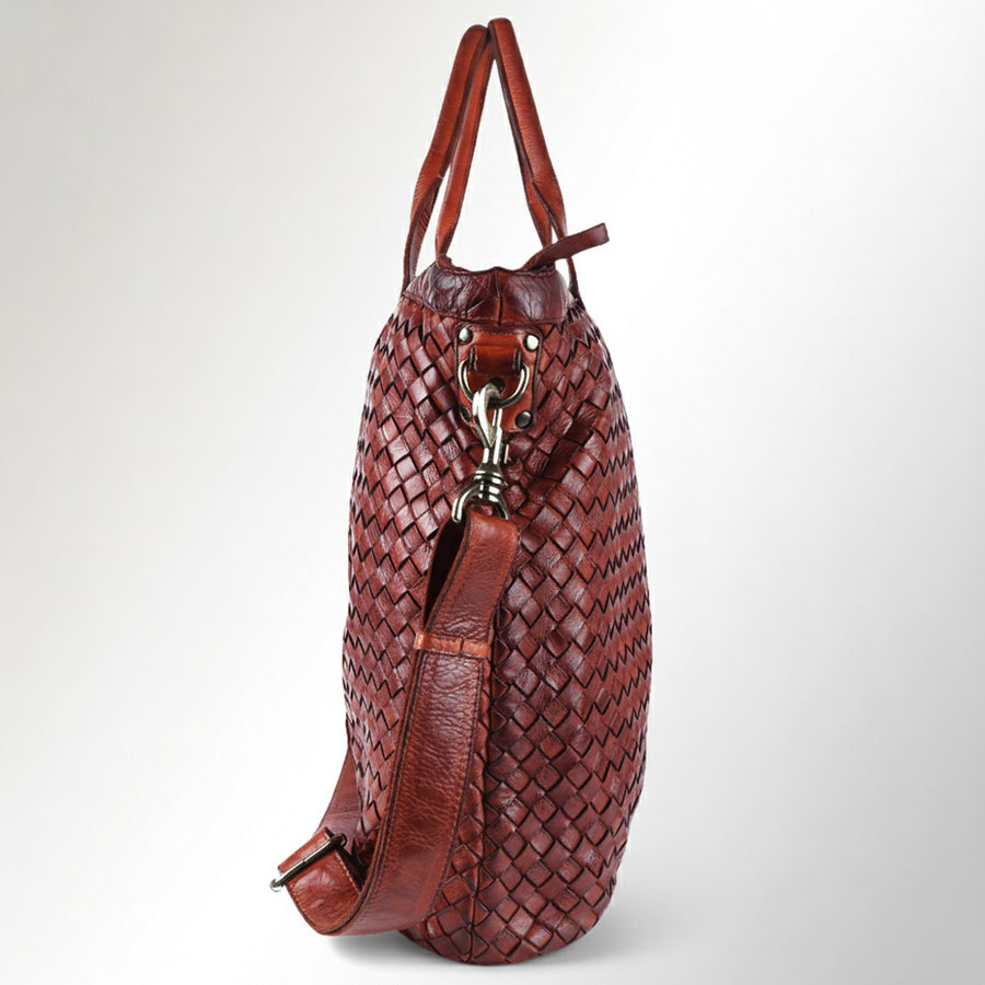 Spaghetti Western Swc187Cg Tote Vintage Handmade Drum Dyed Genuine European Cowhide Leather Women Bag Western Handbag Purse