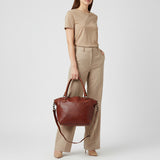 Spaghetti Western Swc188Cg Tote Vintage Handmade Drum Dyed Genuine European Cowhide Leather Women Bag Western Handbag Purse